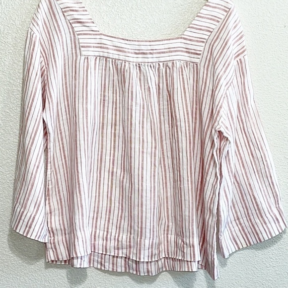 Rachel Zoe 100% LINEN Woman Stripe Top Shirt Size S - Picture 6 of 11